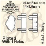PREMIUM Galactic Setting (PM4757/S), With Sew-on Holes, 19x11.5mm, Unplated Brass
