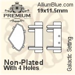 PREMIUM Galactic Setting (PM4757/S), No Hole, 14x8.5mm, Unplated Brass