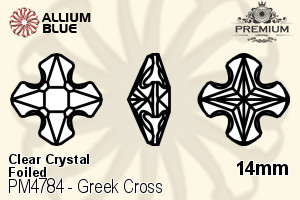PREMIUM CRYSTAL Greek Cross Fancy Stone 14mm Crystal F