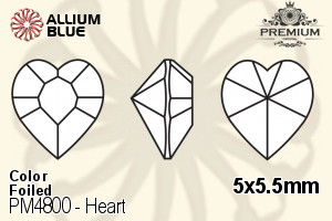 PREMIUM CRYSTAL Heart Fancy Stone 5x5.5mm Topaz F