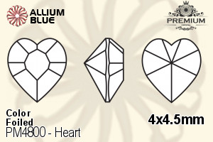 PREMIUM CRYSTAL Heart Fancy Stone 4x4.5mm Light Rose F