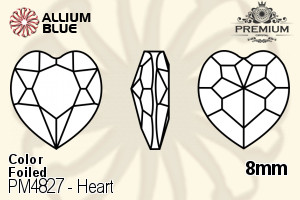 PREMIUM CRYSTAL Heart Fancy Stone 8mm Black Diamond F