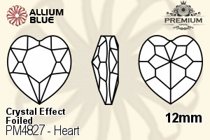 PREMIUM Heart Fancy Stone (PM4827) 12mm - Crystal Effect With Foiling