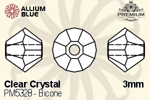 PREMIUM Bicone Bead (PM5328) 3mm - Clear Crystal