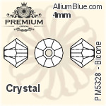 PREMIUM Bicone Bead (PM5328) 4mm - Clear Crystal