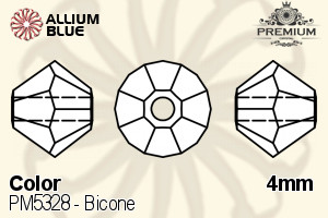 PREMIUM CRYSTAL Bicone Bead 4mm Black Diamond