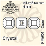 プレミアム Cube ビーズ (PM5601) 4mm - クリスタル