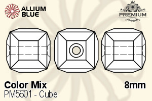 PREMIUM CRYSTAL Cube Bead 8mm Mixed Color
