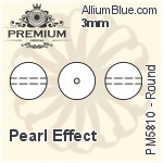 プレミアム ラウンド Crystal パール (PM5810) 3mm - パール Effect