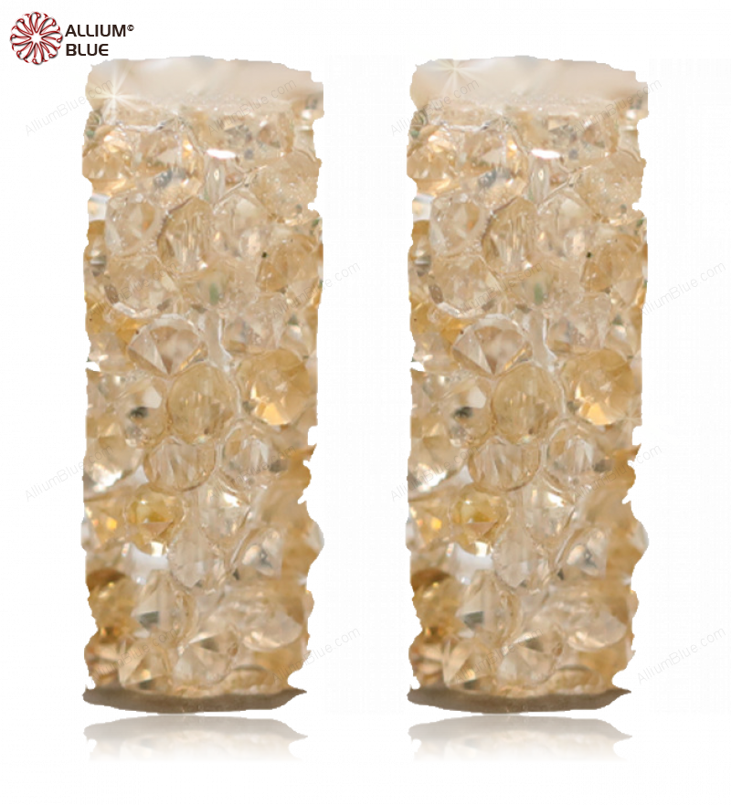 PREMIUM CRYSTAL Fine Rock Tube Bead 30mm Crystal Golden Shadow