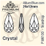 PREMIUM Teardrop Pendant (PM6100) 24x12mm - Crystal Effect