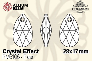 PREMIUM CRYSTAL Pear Pendant 28x17mm Crystal Vitrail Light