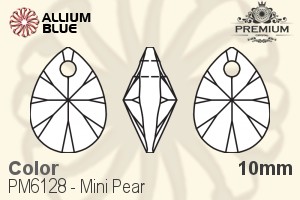 PREMIUM CRYSTAL Mini Pear Pendant 10mm Aqua