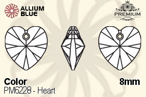 PREMIUM Heart Pendant (PM6228) 8mm - Color