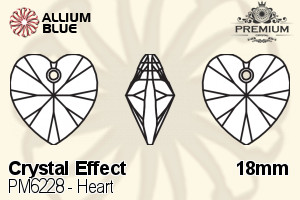 PREMIUM CRYSTAL Heart Pendant 18mm Crystal Bermuda Blue