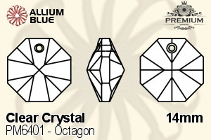 PREMIUM CRYSTAL Octagon Pendant 14mm Crystal