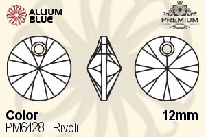 PREMIUM CRYSTAL Rivoli Pendant 12mm Light Siam
