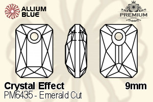 PREMIUM CRYSTAL Emerald Cut Pendant 9mm Crystal Aurore Boreale
