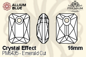 PREMIUM CRYSTAL Emerald Cut Pendant 16mm Crystal Metallic Sunshine