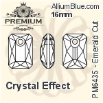 PREMIUM Emerald Cut Pendant (PM6435) 16mm - Crystal Effect