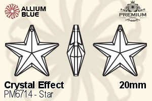 PREMIUM CRYSTAL Star Pendant 20mm Crystal Green Aura