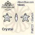 PREMIUM Starfish Pendant (PM6721) 14mm - Crystal Effect
