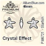 PREMIUM Starfish Pendant (PM6721) 14mm - Clear Crystal