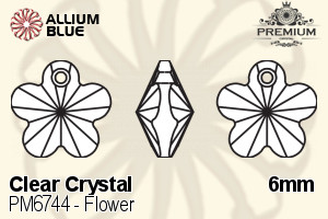 PREMIUM Flower Pendant (PM6744) 6mm - Clear Crystal