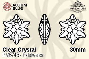 PREMIUM CRYSTAL Edelweiss Pendant 30mm Crystal