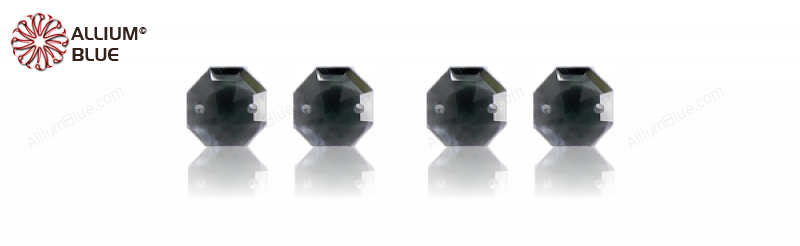 PREMIUM CRYSTAL Octagon 2-Hole Pendant 14mm Black Diamond