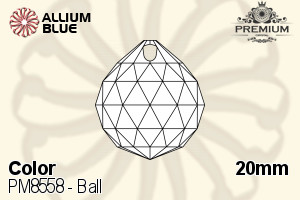 PREMIUM CRYSTAL Ball Pendant 20mm Smoked Topaz