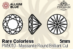 PREMIUM CRYSTAL Moissanite Round Brilliant Cut 5mm White Moissanite F