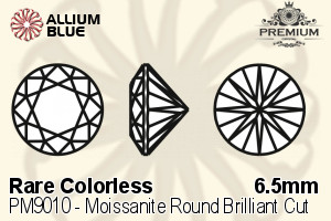 PREMIUM CRYSTAL Moissanite Round Brilliant Cut 6.5mm White Moissanite F