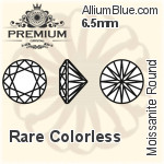 プレミアム Moissanite ラウンド Brilliant カット (PM9010) 6.5mm - Rare カラーless