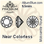 PREMIUM Moissanite Round Brilliant Cut (PM9010) 9.5mm - Near Colorless