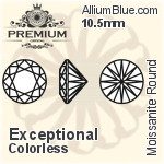 PREMIUM Moissanite Round Brilliant Cut (PM9010) 10.5mm - Exceptional Colorless
