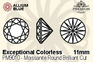 PREMIUM CRYSTAL Moissanite Round Brilliant Cut 11mm White Moissanite