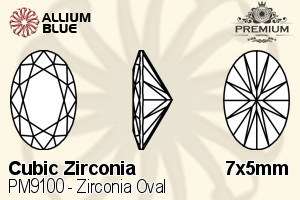 PREMIUM CRYSTAL Zirconia Oval 7x5mm Zirconia Apple Green
