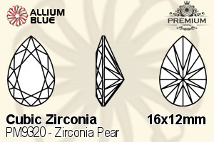 PREMIUM CRYSTAL Zirconia Pear 16x12mm Zirconia Apple Green