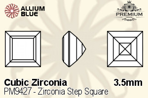 PREMIUM CRYSTAL Zirconia Step Square 3.5mm Zirconia White