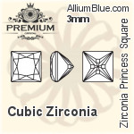 プレミアム Zirconia Princess Square (PM9447) 5.5mm - キュービックジルコニア