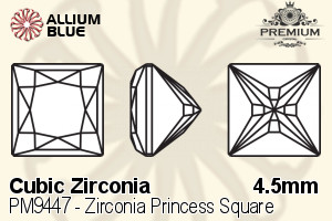 PREMIUM CRYSTAL Zirconia Princess Square 4.5mm Zirconia Black