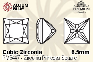PREMIUM CRYSTAL Zirconia Princess Square 6.5mm Zirconia Amethyst