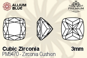 PREMIUM CRYSTAL Zirconia Cushion 3mm Zirconia Garnet
