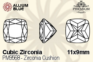 PREMIUM CRYSTAL Zirconia Cushion 11x9mm Zirconia Blue Topaz