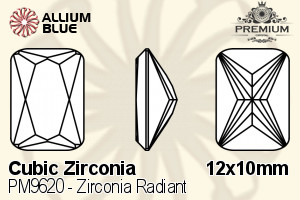 PREMIUM CRYSTAL Zirconia Radiant 12x10mm Zirconia Blue Sapphire