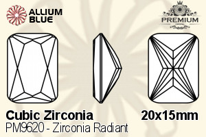 PREMIUM CRYSTAL Zirconia Radiant 20x15mm Zirconia Tanzanite