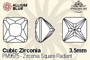 PREMIUM CRYSTAL Zirconia Square Radiant 3.5mm Zirconia Garnet