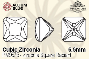 PREMIUM CRYSTAL Zirconia Square Radiant 6.5mm Zirconia Amethyst