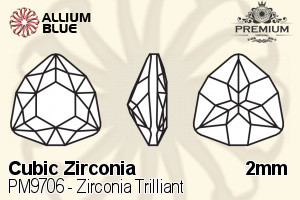 PREMIUM CRYSTAL Zirconia Trilliant 2mm Zirconia White